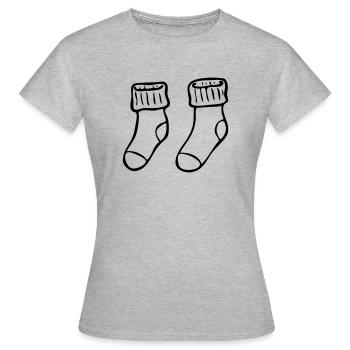 Pair of socks - Women's T-Shirt - heather grey - Front - AI Model Female 172 dark (172cm)