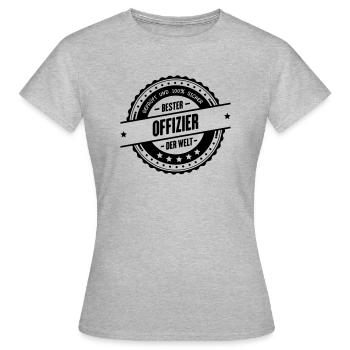 Bester Offizier - Frauen T-Shirt - Grau meliert - Vorne - AI Model Female 172 dark (172cm)