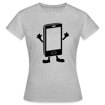 Handy human - Frauen T-Shirt - Grau meliert - Vorne - AI Model Female 172 dark (172cm)