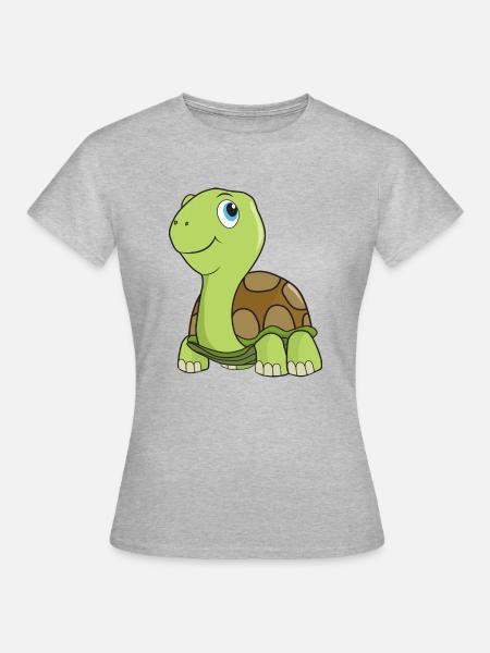 Landschildkröte Schildkröte - Dame-T-shirt - grå meleret