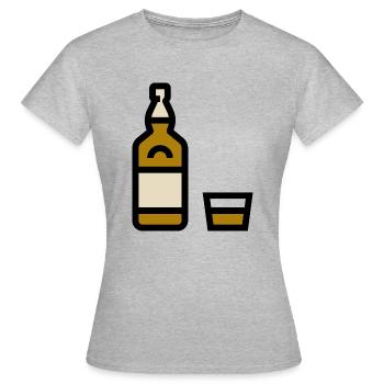 Bouteille de Whisky, bouteille de whisky - T-shirt Femme - gris chiné - Devant - AI Model Female 172 dark (172cm)