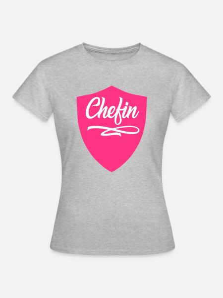 Chefin Wapppen - Frauen T-Shirt - Grau meliert