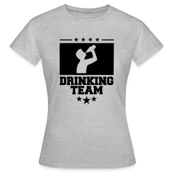 wappen cool logo text alkohol bier sau - Frauen T-Shirt - Grau meliert - Vorne - AI Model Female 172 dark (172cm)
