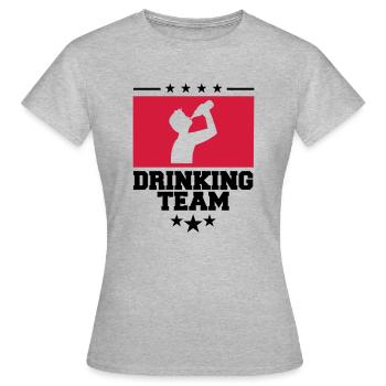 wappen cool logo text alkohol bier sau - Frauen T-Shirt - Grau meliert - Vorne - AI Model Female 172 dark (172cm)