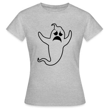 sad unhappy weeping howl ghost ghost - Women's T-Shirt - heather grey - Front - AI Model Female 172 dark (172cm)