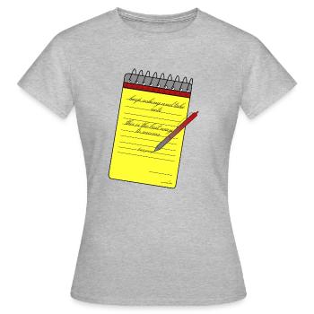 Notepad and pencil - Women's T-Shirt - heather grey - Front - AI Model Female 172 dark (172cm)