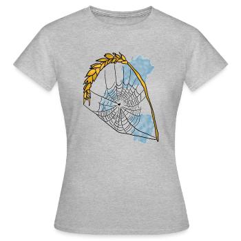 Spinnennetz - Frauen T-Shirt - Grau meliert - Vorne - AI Model Female 172 dark (172cm)