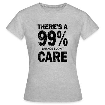 Il y a 99 chances que je m’en fiche - T-shirt Femme - gris chiné - Devant - AI Model Female 172 dark (172cm)