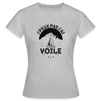 Bateau à voile - T-shirt Femme - gris chiné - Devant - AI Model Female 172 dark (172cm)