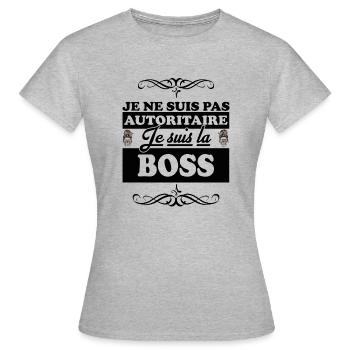 Je suis la boss de la maison 1 - T-shirt Femme - gris chiné - Devant - AI Model Female 172 dark (172cm)