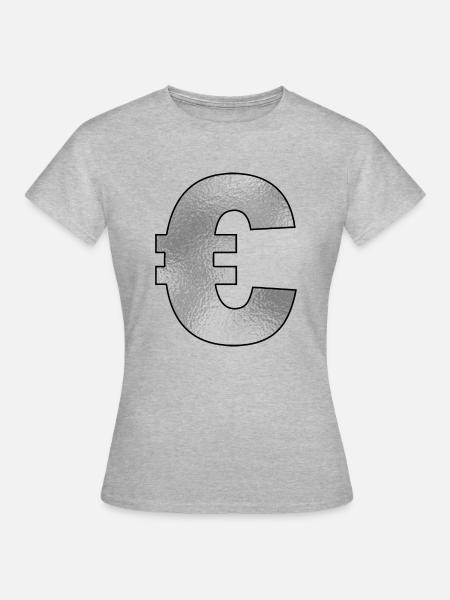 Eurozeichen Silber - Frauen T-Shirt - Grau meliert