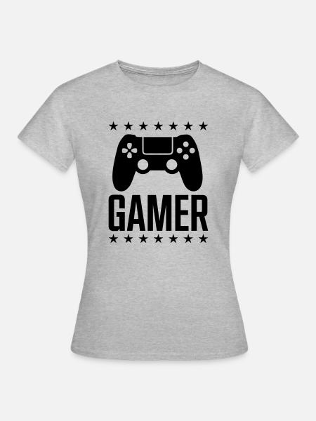 gamer spiel controller - Frauen T-Shirt - Grau meliert
