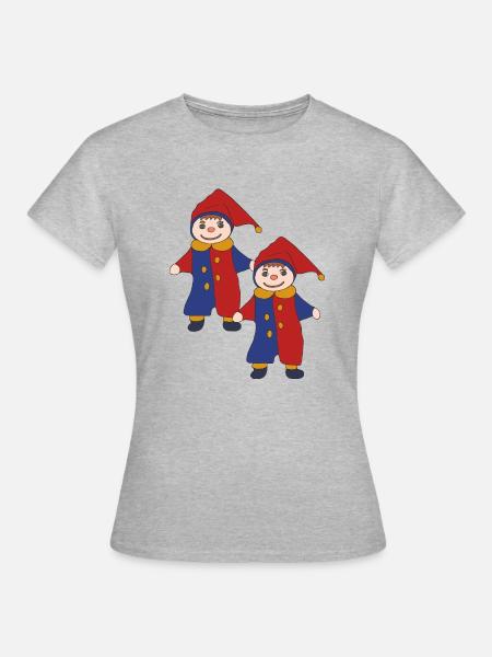 kasper zu zweit - Frauen T-Shirt - Grau meliert