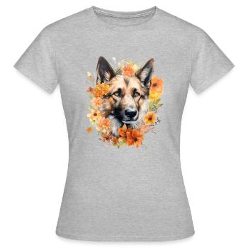 Blossom Guard - Frauen T-Shirt - Grau meliert - Vorne - AI Model Female 172 dark (172cm)