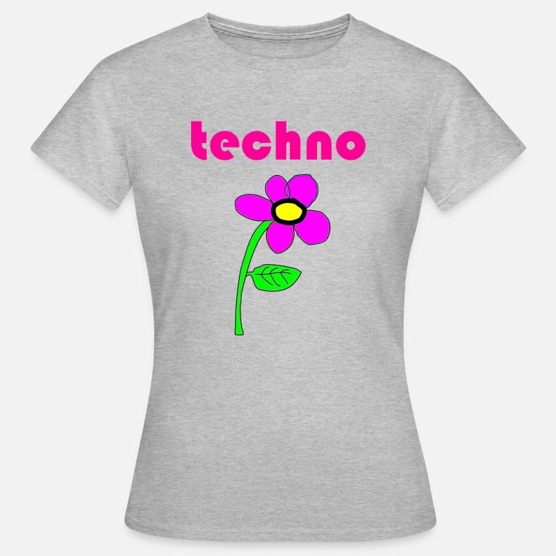 techno blume - Frauen T-Shirt - Grau meliert
