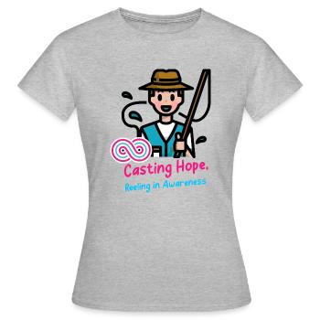 Casting Hope Taumeln im Bewusstsein - Frauen T-Shirt - Grau meliert - Vorne - AI Model Female 172 dark (172cm)