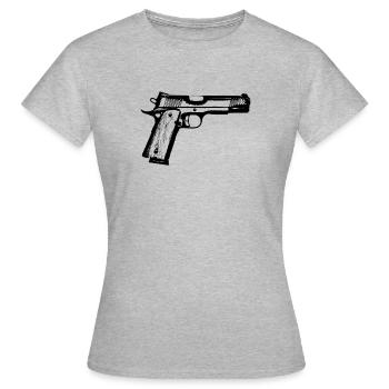 1911 pistol - Women's T-Shirt - heather grey - Front - AI Model Female 172 dark (172cm)
