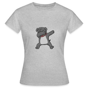 Bulldog Dab - dabbing bulldog - Frauen T-Shirt - Grau meliert - Vorne - AI Model Female 172 dark (172cm)