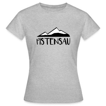 Pistensau, vacances d'hiver, le ski, les skieurs - T-shirt Femme - gris chiné - Devant - AI Model Female 172 dark (172cm)
