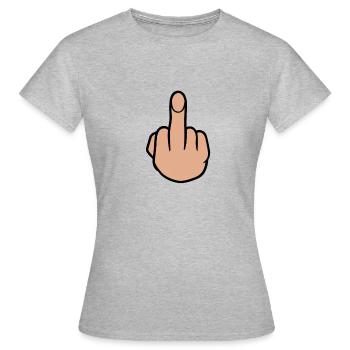 middle finger - Women's T-Shirt - heather grey - Front - AI Model Female 172 dark (172cm)