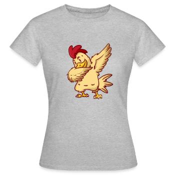 DAB poulet - poulet - poulet - coq - danse - T-shirt Femme - gris chiné - Devant - AI Model Female 172 dark (172cm)