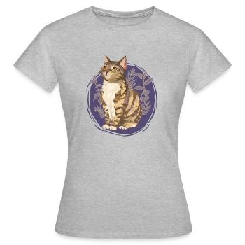 Leafpool Blattsee Tiger Katze Warriors Cats süß - Frauen T-Shirt - Grau meliert - Vorne - AI Model Female 172 dark (172cm)