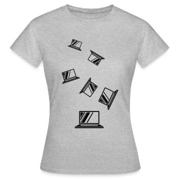 Icône de l’ordinateur portable - T-shirt Femme - gris chiné - Devant - AI Model Female 172 dark (172cm)