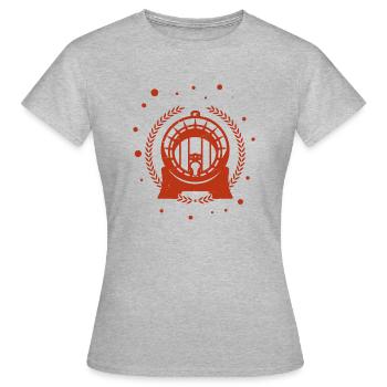 Bière - Bière / Mug à bière - Bouteille de bière Baril de bière - T-shirt Femme - gris chiné - Devant - AI Model Female 172 dark (172cm)