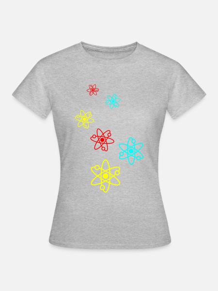 Atom Symbol - Frauen T-Shirt - Grau meliert