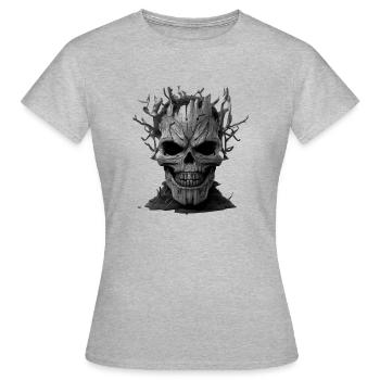 Tête - T-shirt Femme - gris chiné - Devant - AI Model Female 172 dark (172cm)
