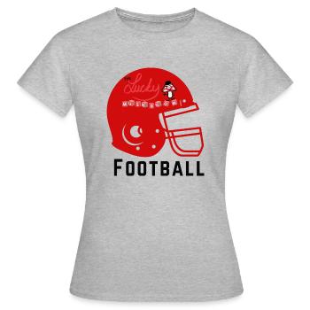 Football américain chanceux - T-shirt Femme - gris chiné - Devant - AI Model Female 172 dark (172cm)