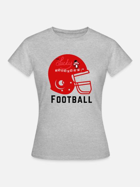 Lucky American Football - Frauen T-Shirt - Grau meliert