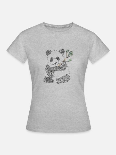 Pandabär - Frauen T-Shirt - Grau meliert