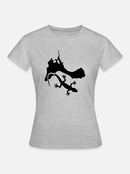 Formentera Gecko - Frauen T-Shirt - Grau meliert