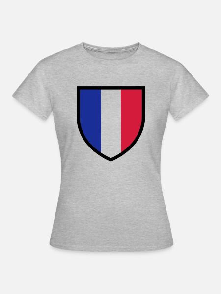 blason, écusson, drapeau France (T) - T-shirt Femme - gris chiné