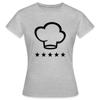 Sternekoch - Sterne - Frauen T-Shirt - Grau meliert - Vorne - AI Model Female 172 dark (172cm)