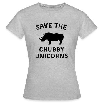 Save the chubby unicorn - Women's T-Shirt - heather grey - Front - AI Model Female 172 dark (172cm)