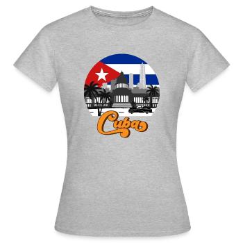 Kuba - Frauen T-Shirt - Grau meliert - Vorne - AI Model Female 172 dark (172cm)
