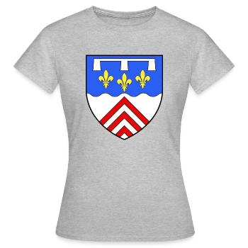 Blason lys département français Eure et Loir - T-shirt Femme - gris chiné - Devant - AI Model Female 172 dark (172cm)
