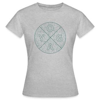 Yoga Yogi - Frauen T-Shirt - Grau meliert - Vorne - AI Model Female 172 dark (172cm)