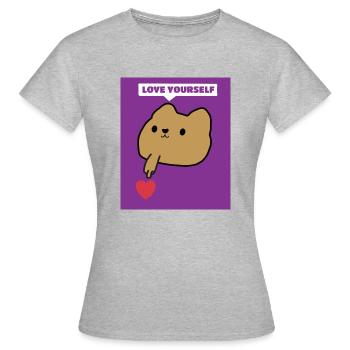 Aime toi toi-même - T-shirt Femme - gris chiné - Devant - AI Model Female 172 dark (172cm)