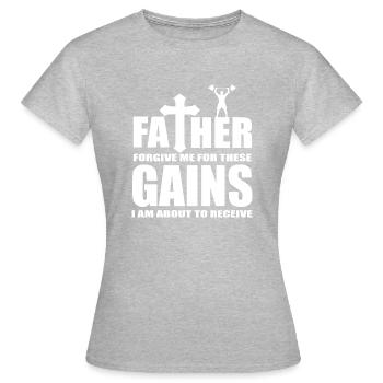 Gains citation gymnase - T-shirt Femme - gris chiné - Devant - AI Model Female 172 dark (172cm)