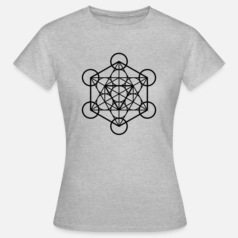 Cube De Métatron - T-shirt Femme - gris chiné