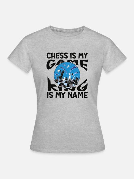 Schach Ilustration mit Spruch - Frauen T-Shirt - Grau meliert