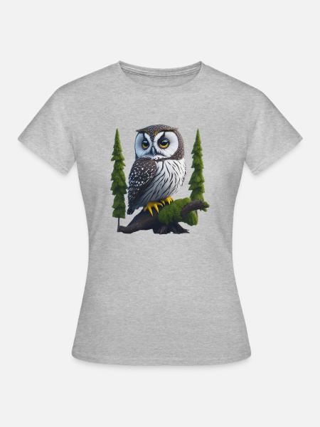 Kleiner Uhu - Frauen T-Shirt - Grau meliert