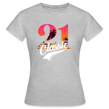 Vintage 1921-21e anniversaire - T-shirt Femme - gris chiné - Devant - AI Model Female 172 dark (172cm)