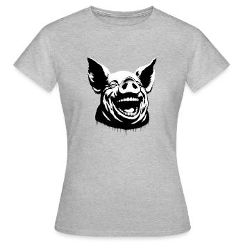 Cochon qui rit - T-shirt Femme - gris chiné - Devant - AI Model Female 172 dark (172cm)