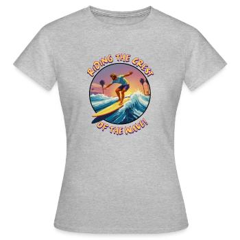 Surfer sur la crête de la vague ! - T-shirt Femme - gris chiné - Devant - AI Model Female 172 dark (172cm)