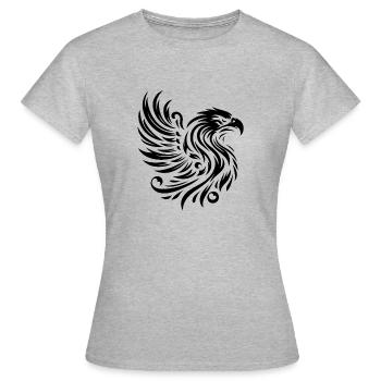 Aigle dominant ligne noir - T-shirt Femme - gris chiné - Devant - AI Model Female 172 dark (172cm)