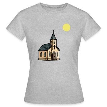 kirche - Frauen T-Shirt - Grau meliert - Vorne - AI Model Female 172 dark (172cm)